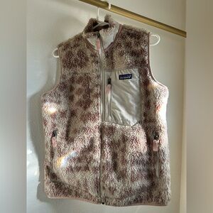 Patagonia W's Classic Retro X Vest Womens Large Pink Beige Wandering High Pile